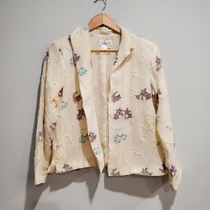Coldwater Creek White Floral Blazer